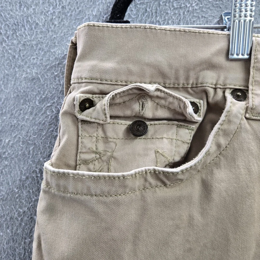 True Religion Men Pants 36 Brown Chino Geno Relaxed Slim Flap Pockets  32